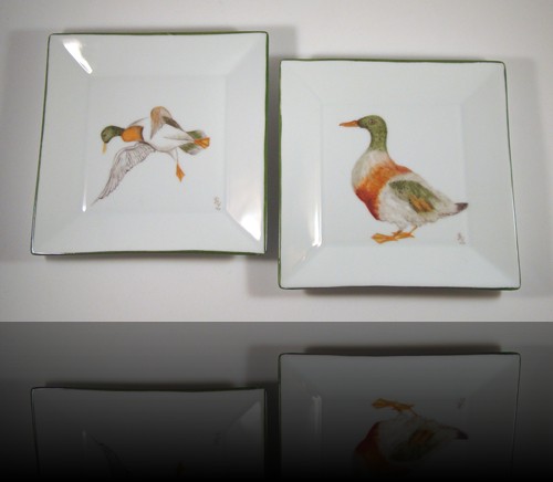 2 plats canards de table