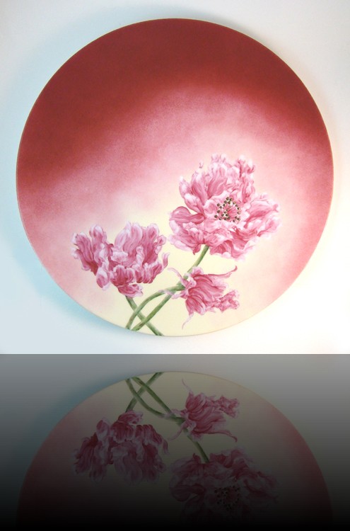 plat rond pivoine