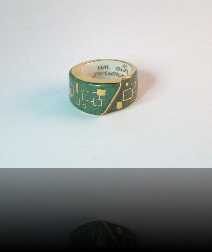 Bague escargot verte
