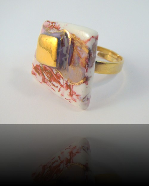 bague anneau carre d'or