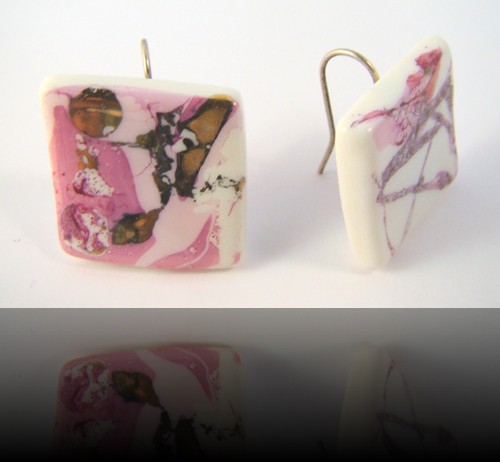 boucles d'oreilles carrees métaux précieux
