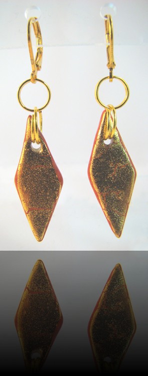 boucles d'oreilles losange et feu