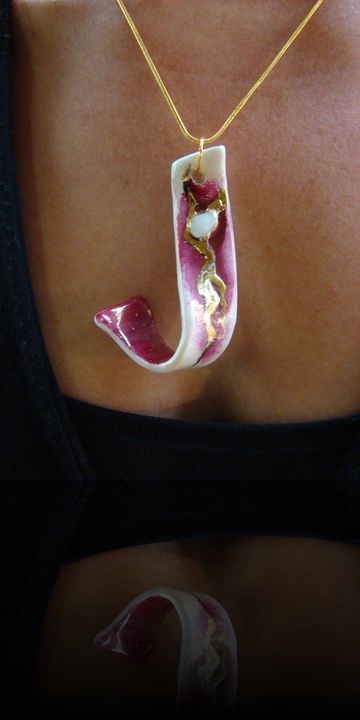 pendentif serpent rose