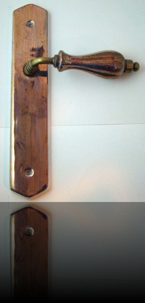 poignée et plaque de porte bronze marbre