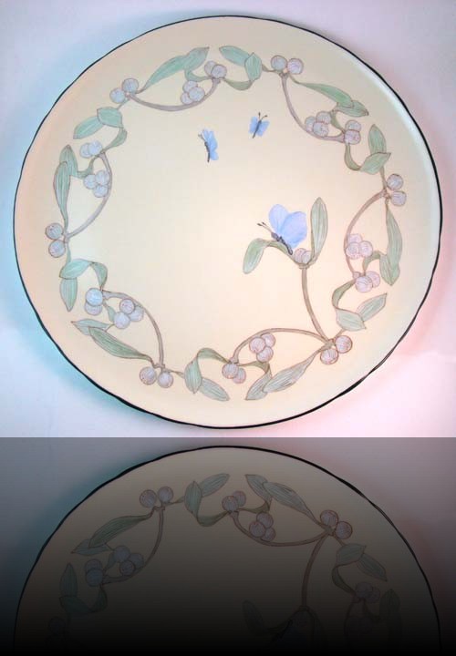 plat à tarte gui et papillon