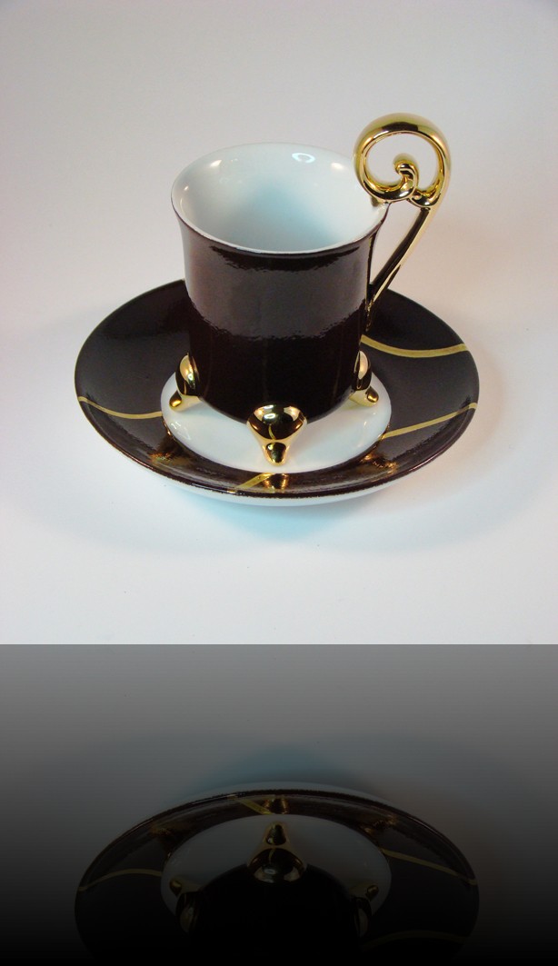 tasse trianon marron et Or