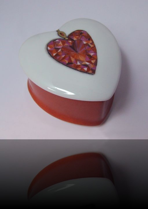 coffret 7cm coeur rubis