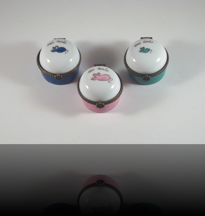 Boîte à dents de lait cerclée souris 4 cm