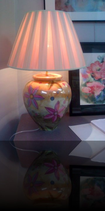 grand pied de lampe floral