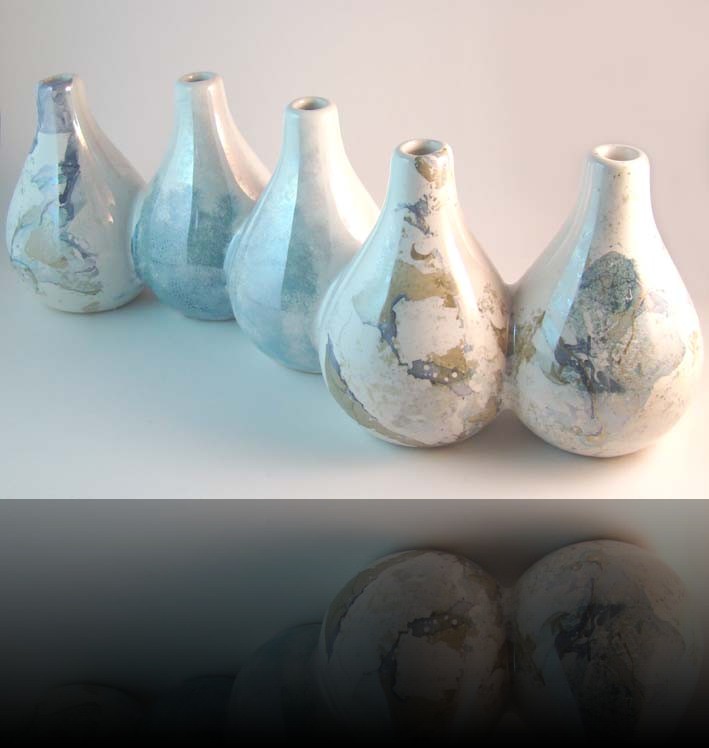 vase faience serpentin Lustres
