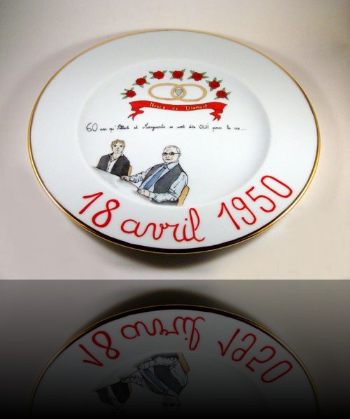 assiette noces de diamant