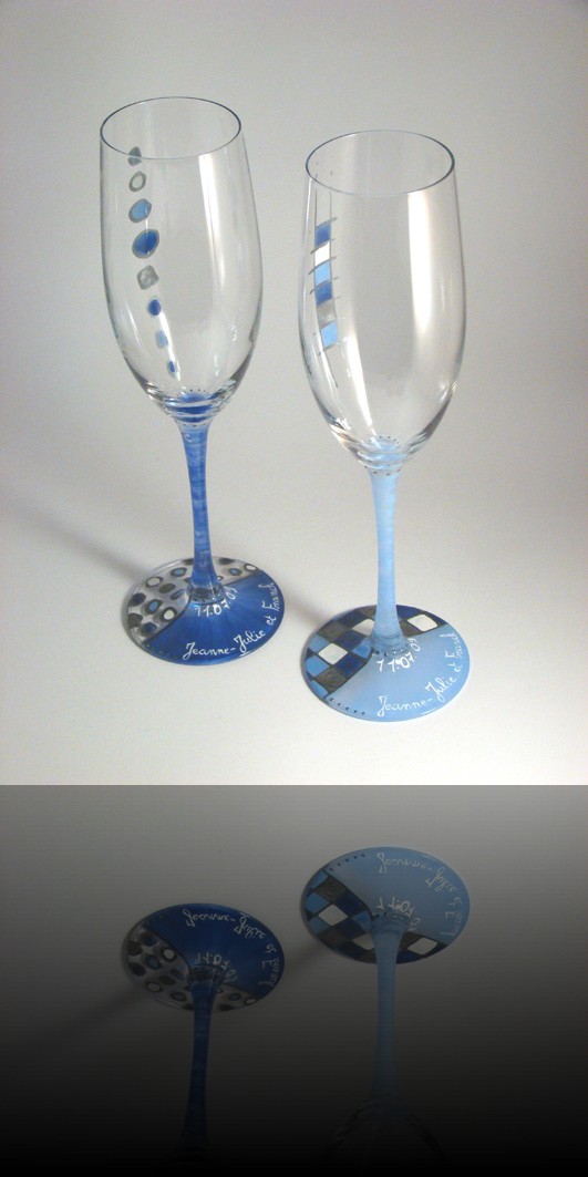 flutes mariage bleu