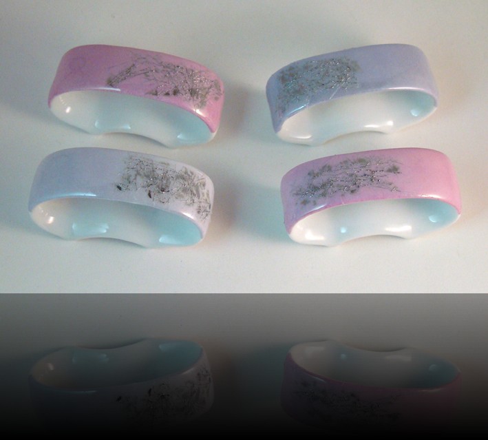 ronds de serviettes rose bleu