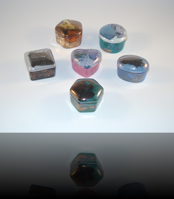 Six mini-boites lustrées