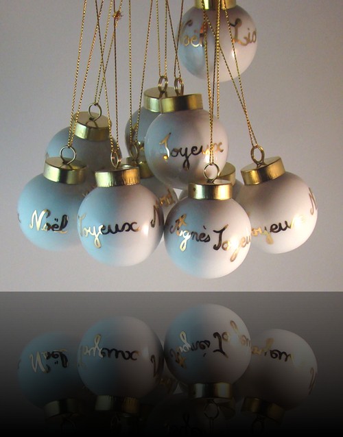 boules de noel prenom et or