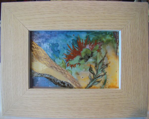 tableau fleur orange